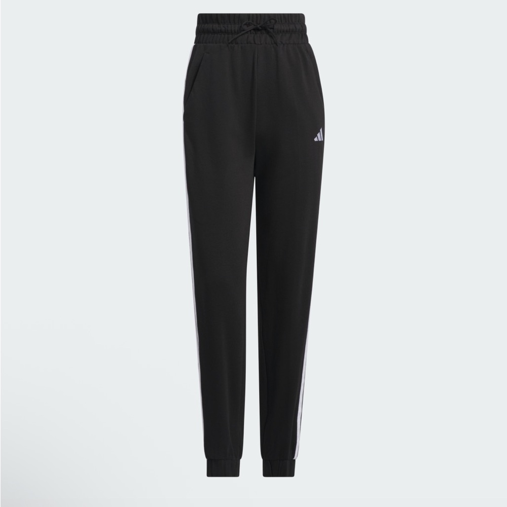 Adidas Women’s Black Joggers with White Stripes